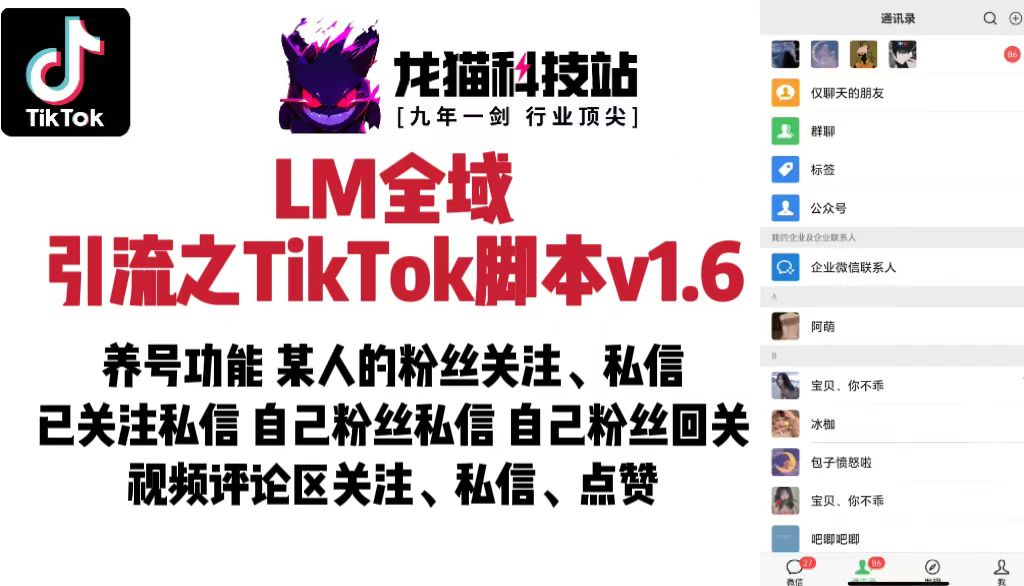 LM全域引流之Tiktok脚本v1.6-龙猫科技站